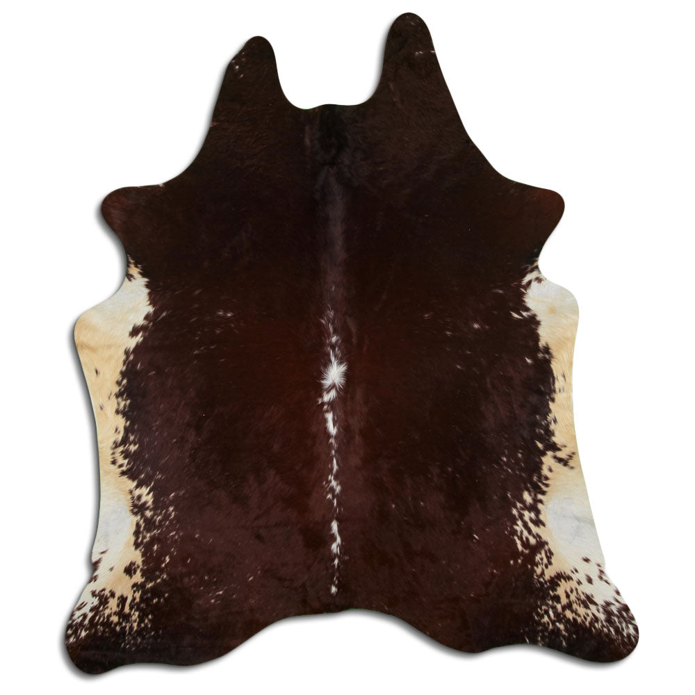 Peau de vache marron et blanche XXL