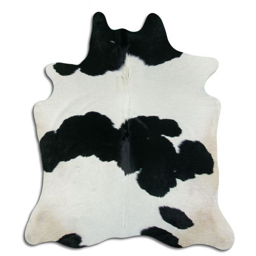 Peau de vache noire et blanche M