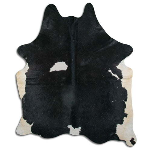 Peau de vache noire et blanche XL