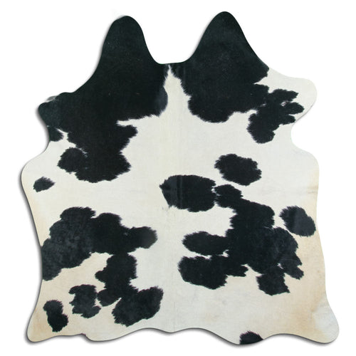 Peau de vache noire et blanche M