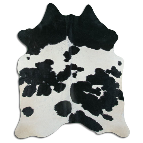 Peau de vache noire et blanche M