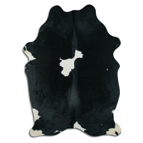 Peau de vache noire et blanche XL