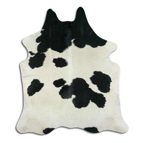 Peau de vache noire et blanche XL