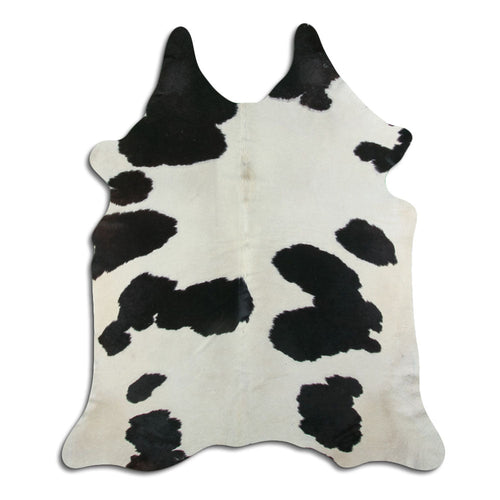 Peau de vache noire et blanche XL