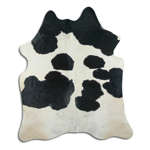 Peau de vache noire et blanche XL