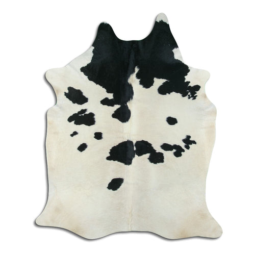 Peau de vache noire et blanche XL