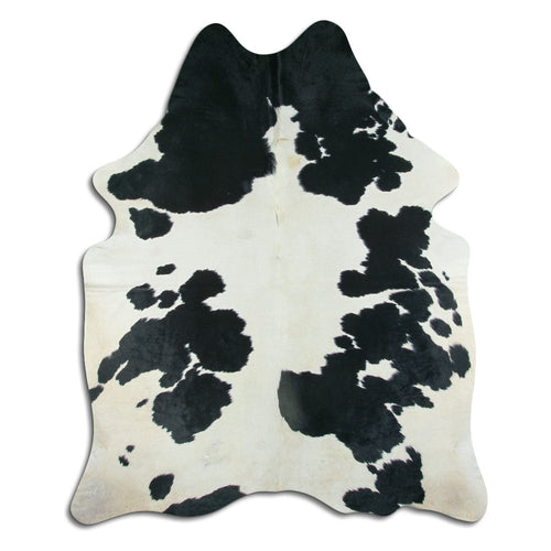 Peau de vache noire et blanche XL