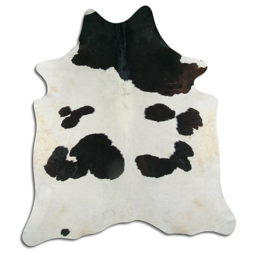 Peau de vache noire et blanche XL