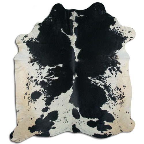 Peau de vache noire et blanche XL
