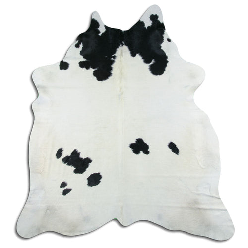 Peau de vache noire et blanche XL