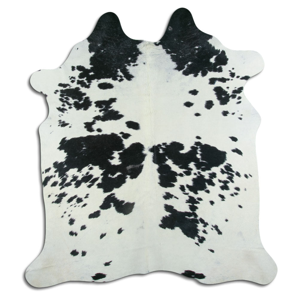 Peau de vache noire et blanche XL