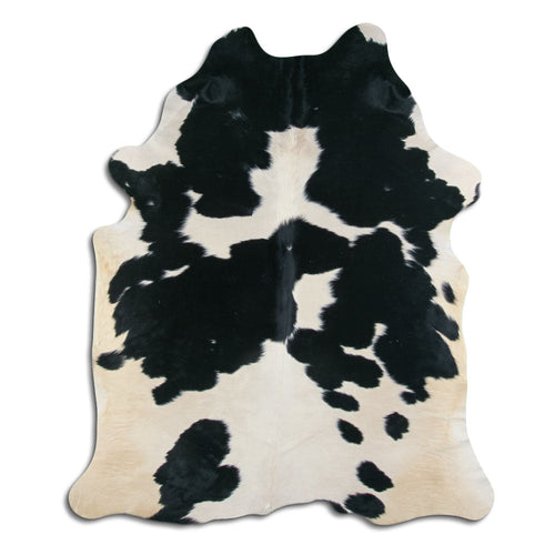 Peau de vache noire et blanche XL