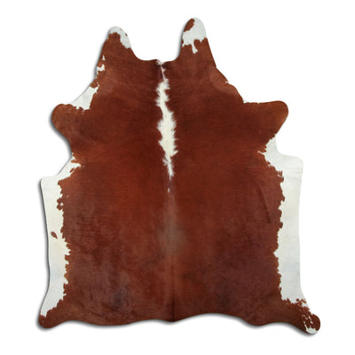 Peau de vache marron et blanche M
