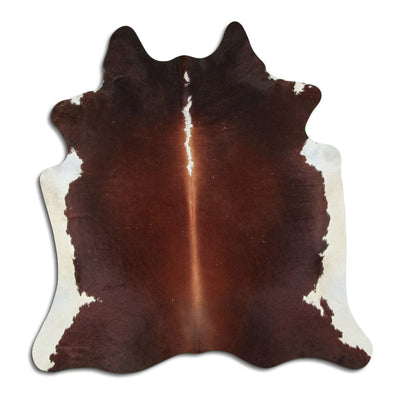 Peau de vache marron et blanche M