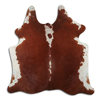 Peau de vache marron et blanche M