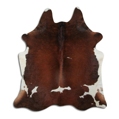 Peau de vache marron et blanche L