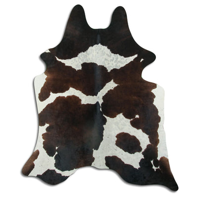 Peau de vache marron et blanche L