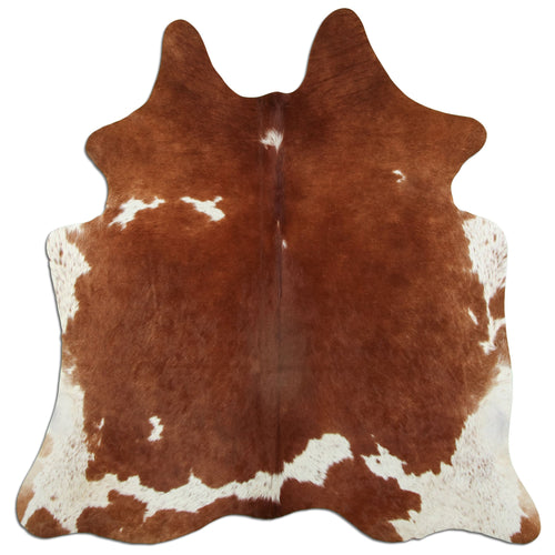 Peau de vache marron et blanche M