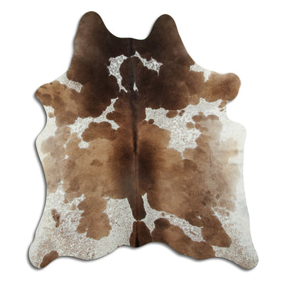 Peau de vache marron et blanche L