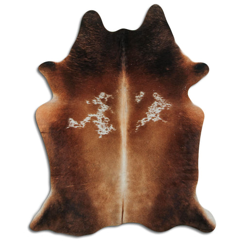 Peau de vache marron et blanche M