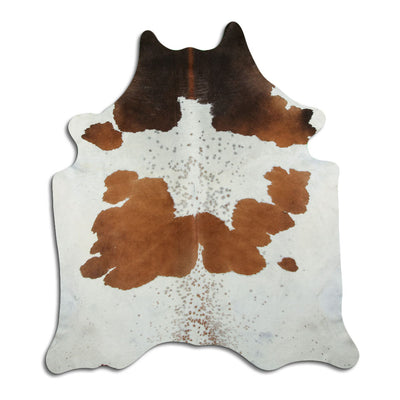 Peau de vache marron et blanche XL