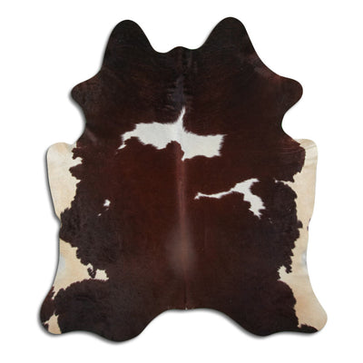 Peau de vache marron et blanche L