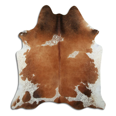 Peau de vache marron et blanche XL