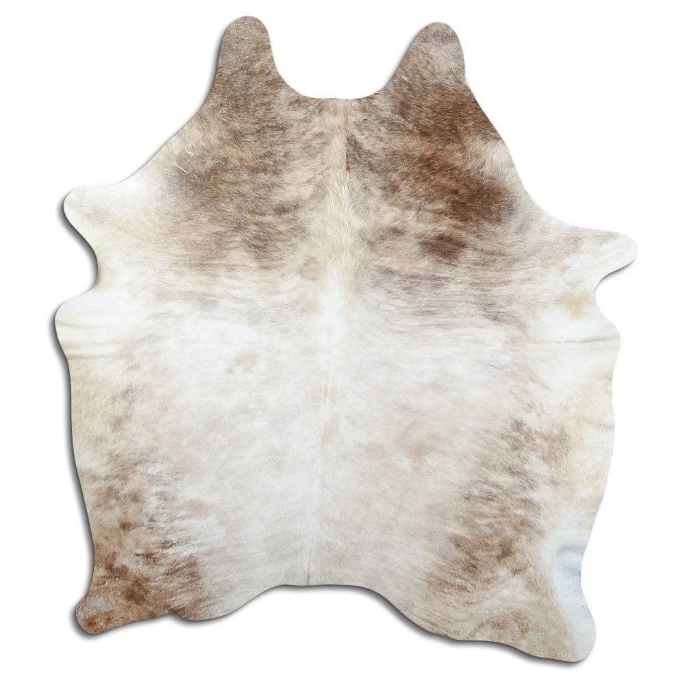 Peau de vache champagne d’environ 200 × 160 cm, vue de dessus : exactement la peau que vous recevez