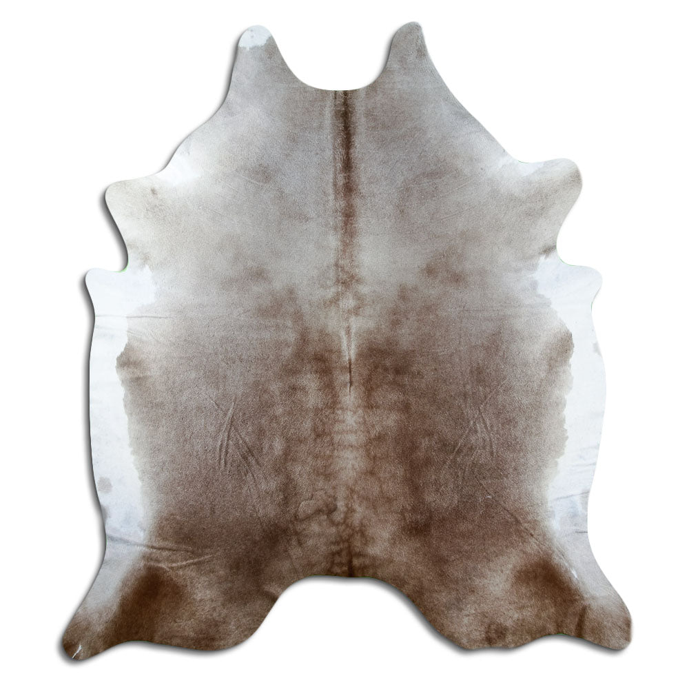 Peau de vache champagne d’environ 220 × 200 cm, vue de dessus : exactement la peau que vous recevez