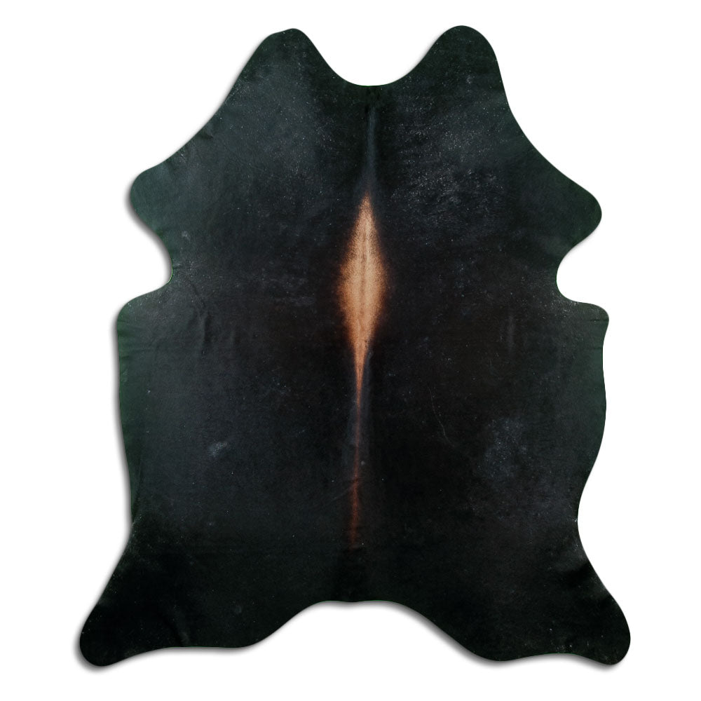 Peau de vache marron d’environ 200 × 170 cm, vue de dessus : exactement la peau que vous recevez