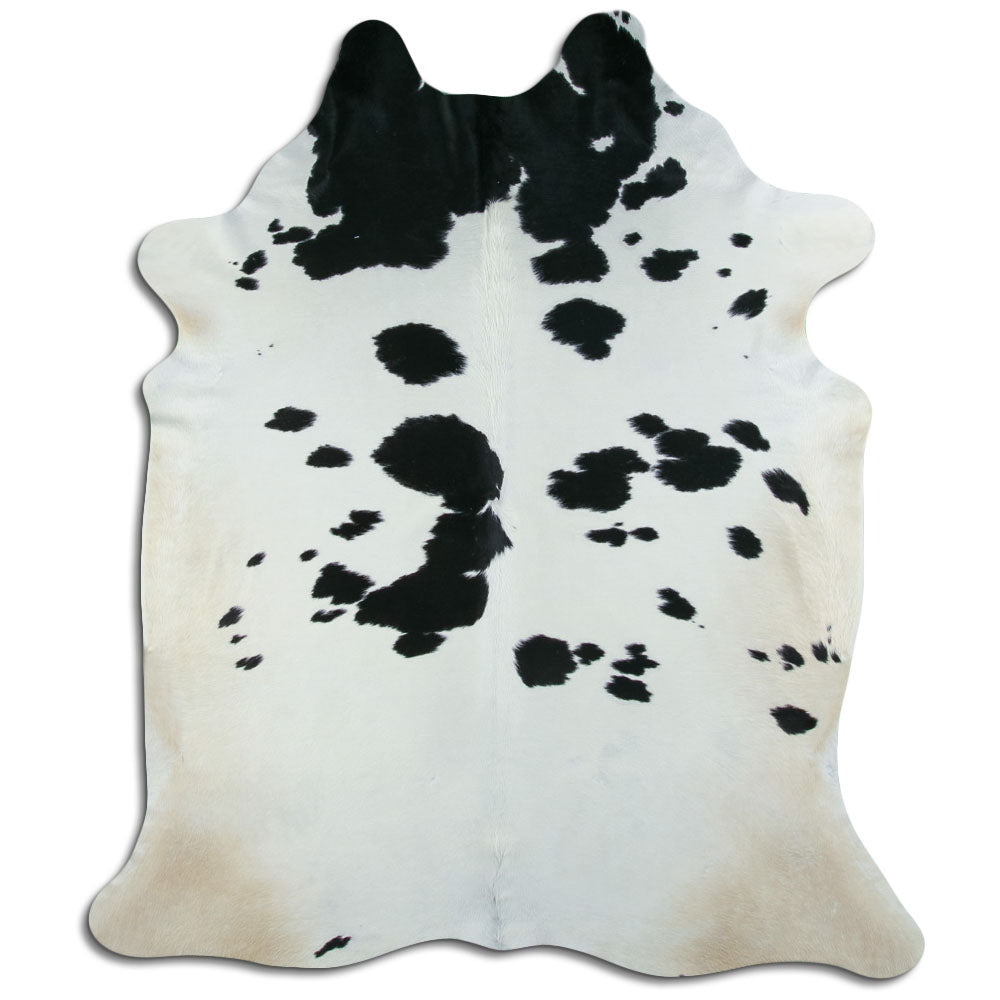 Peau de vache noire et blanche XXL