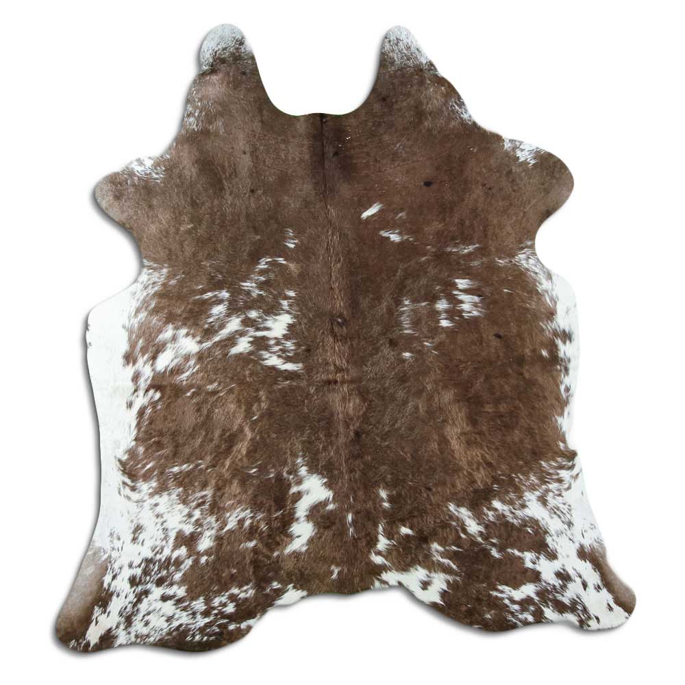 Peau de vache marron et blanche L