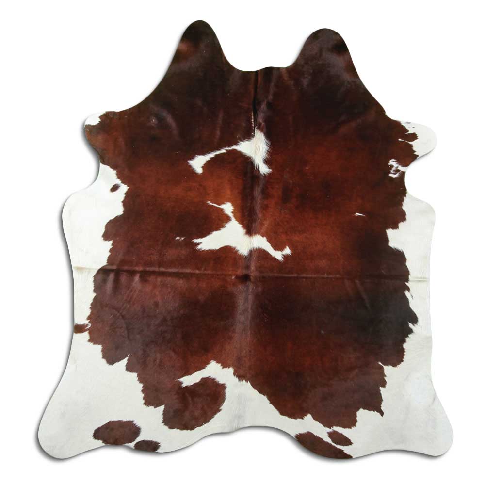 Peau de vache marron et blanche L