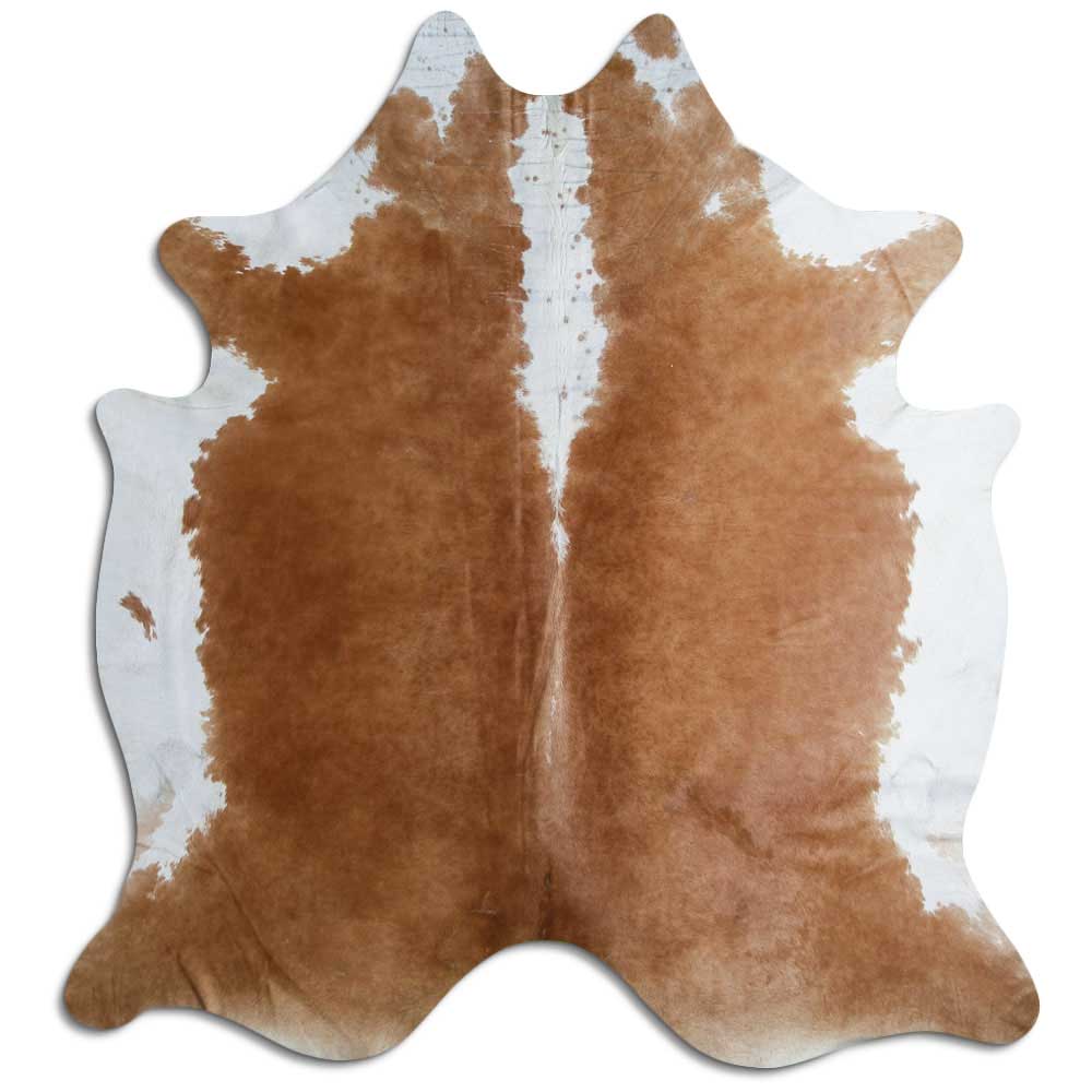 Peau de vache marron et blanche XL
