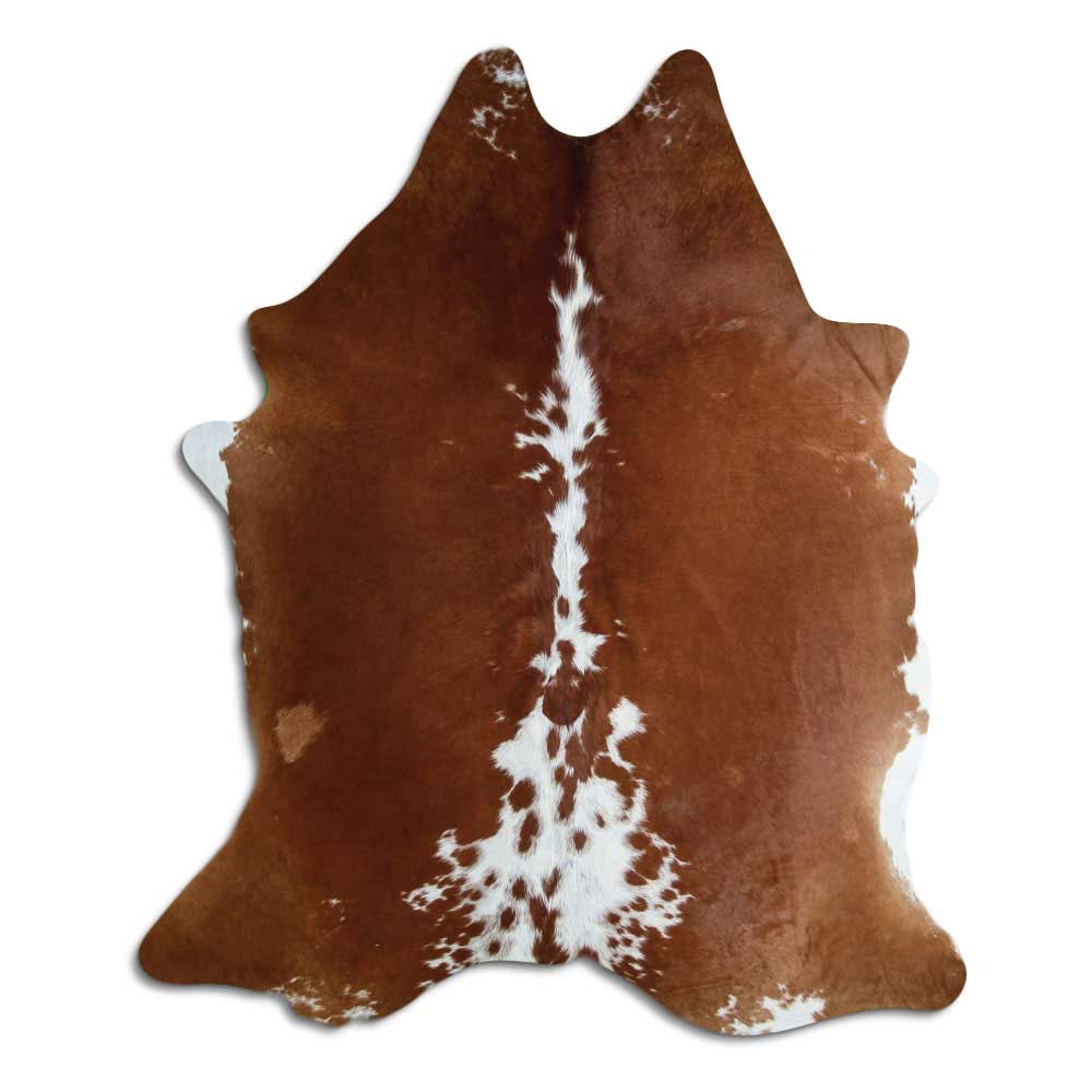 Peau de vache marron et blanche XXL