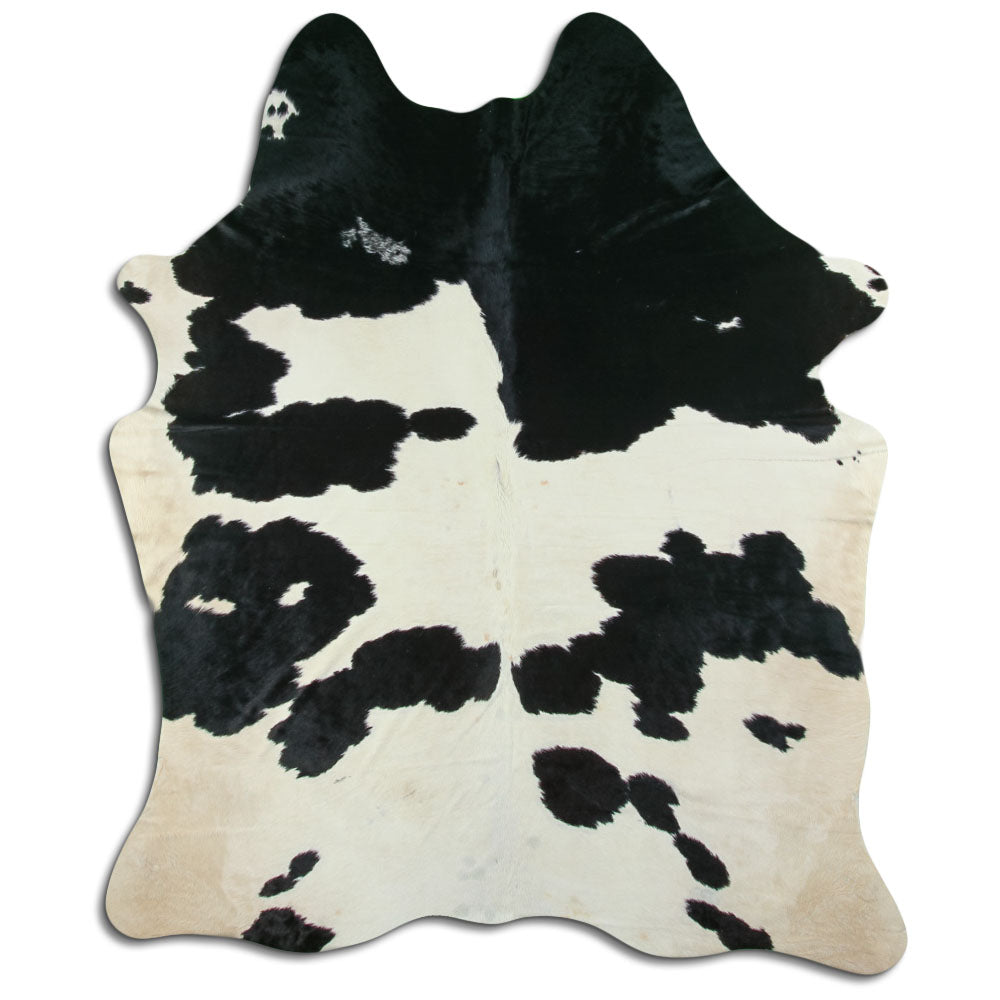 Peau de vache noire et blanche XL