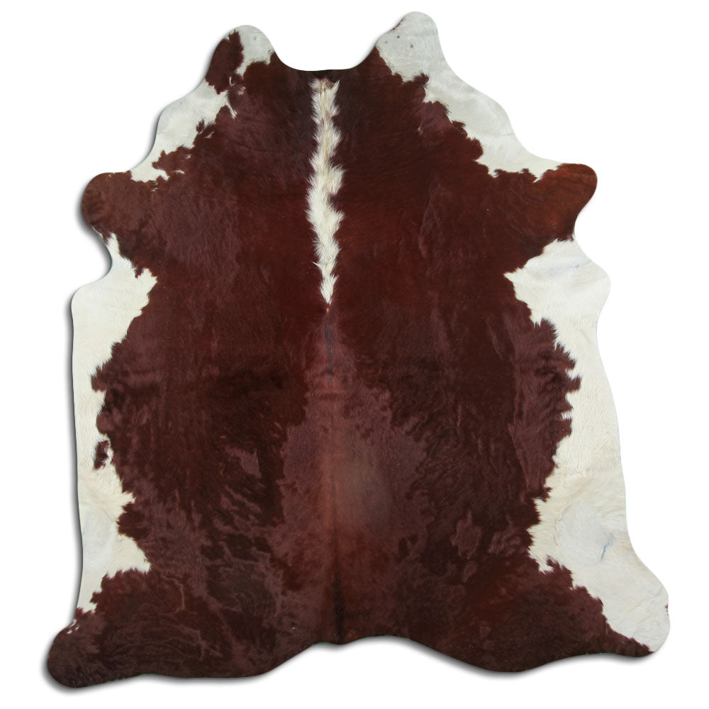 Peau de vache marron et blanche XL
