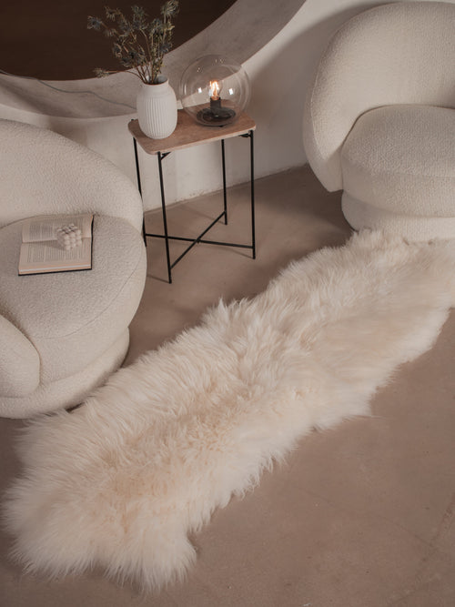 Tapis en peau de mouton blanche