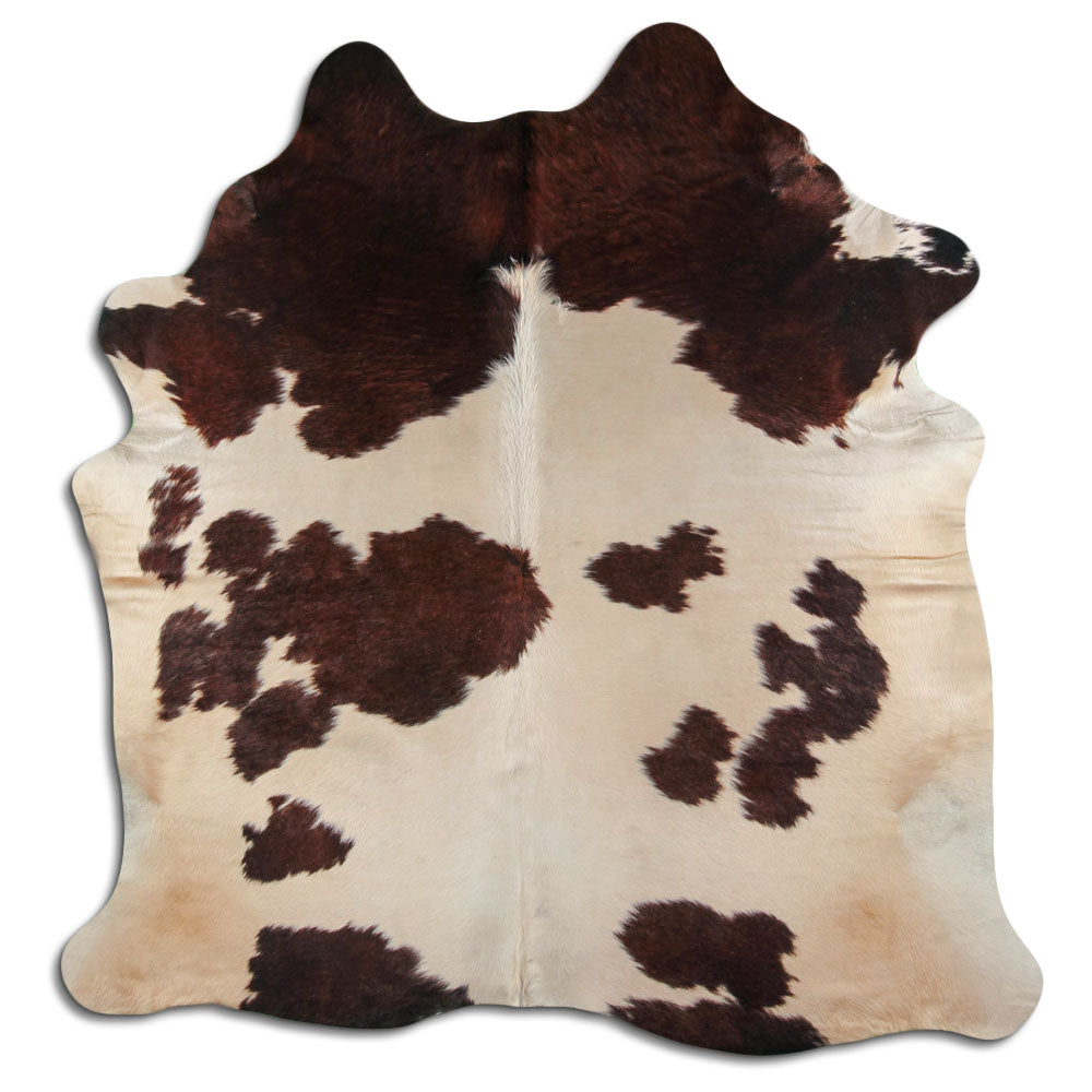 Peau de vache marron et blanche XL