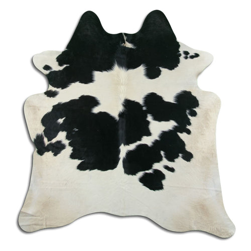 Peau de vache noire et blanche XL