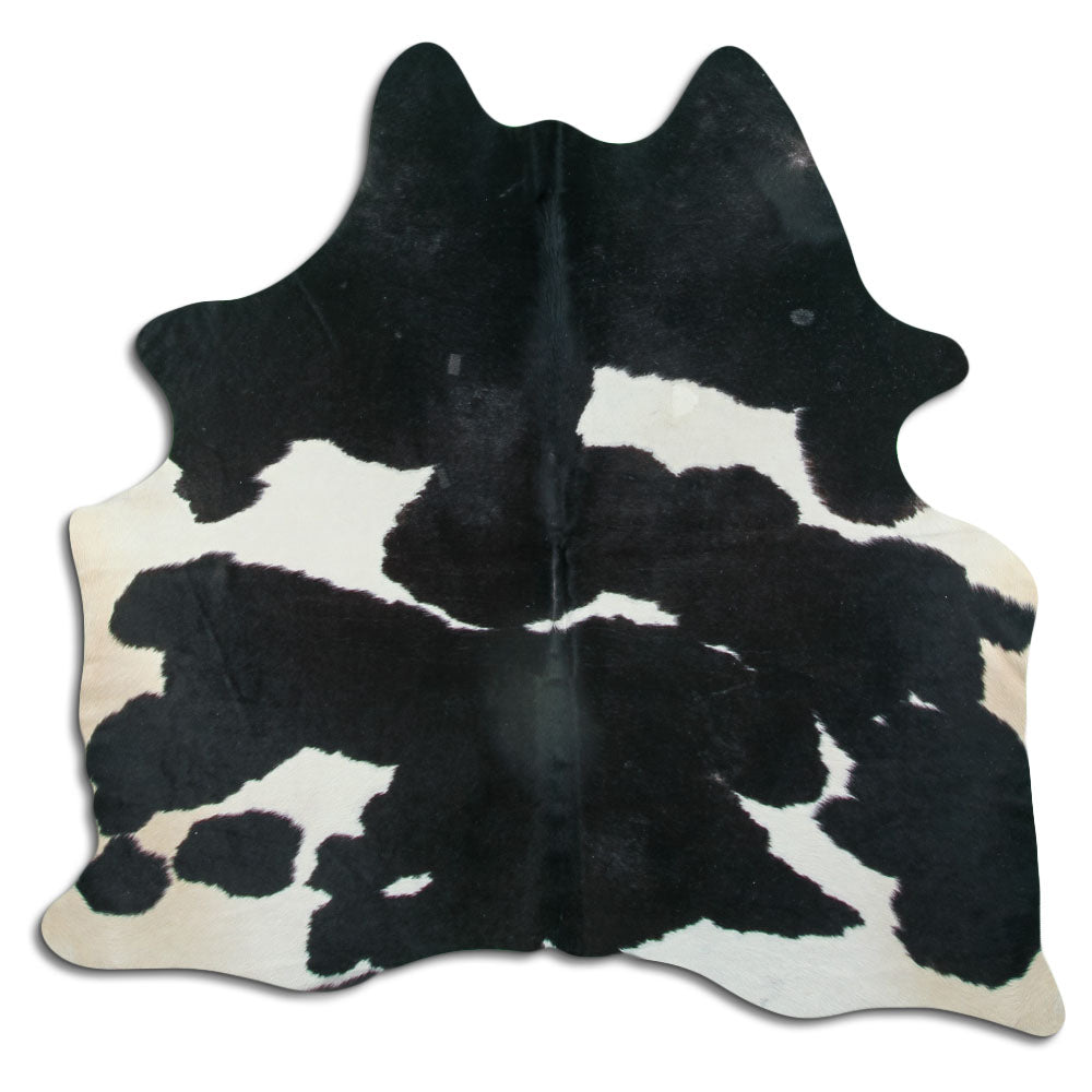 Peau de vache noire et blanche M