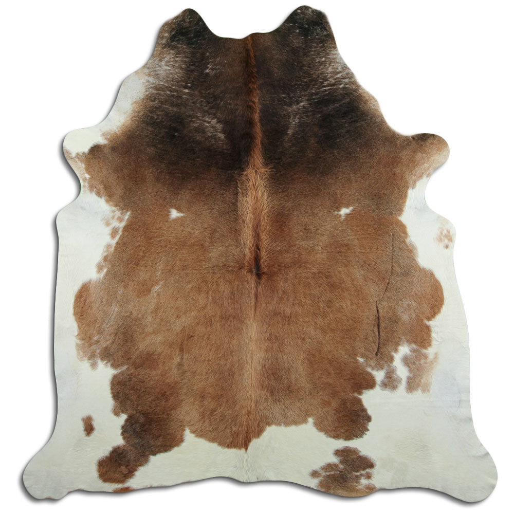 Peau de vache marron et blanche XL