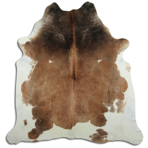 Peau de vache marron et blanche XL