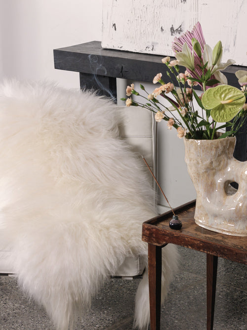 Peau de mouton islandaise blanche