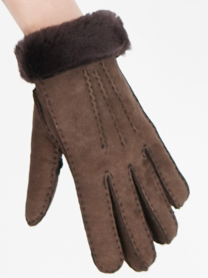 Gants en peau de mouton marron