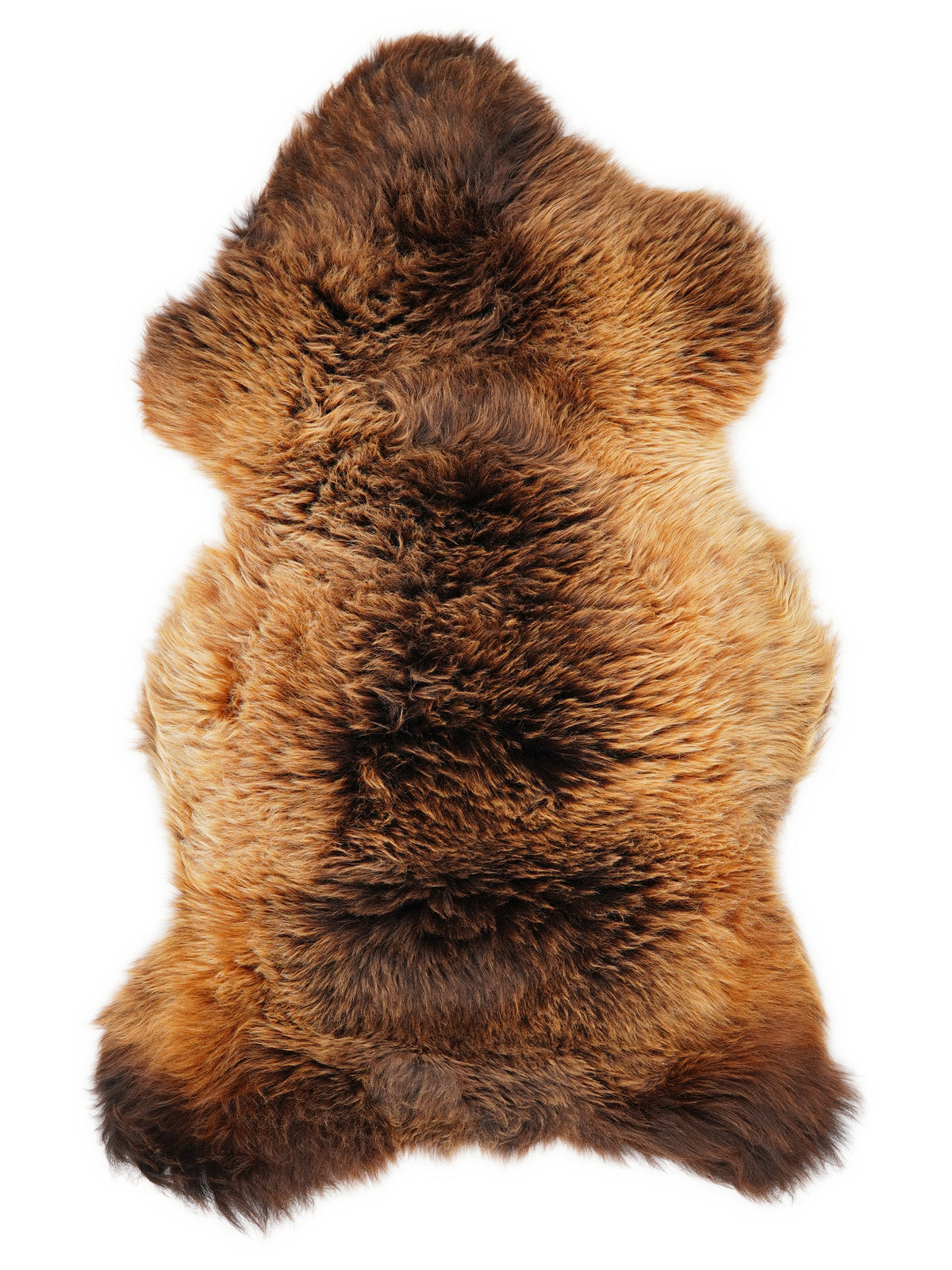 Peau de mouton multicolore britannique d’environ 120 × 65 cm, vue de dessus : exactement la peau que vous recevez