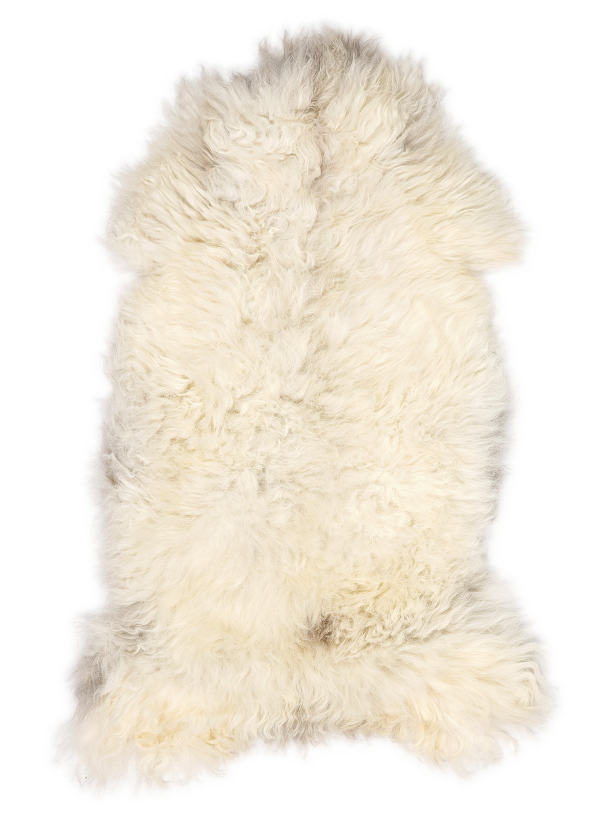 Peau de mouton multicolore britannique d’environ 130 × 70 cm, vue de dessus : exactement la peau que vous recevez