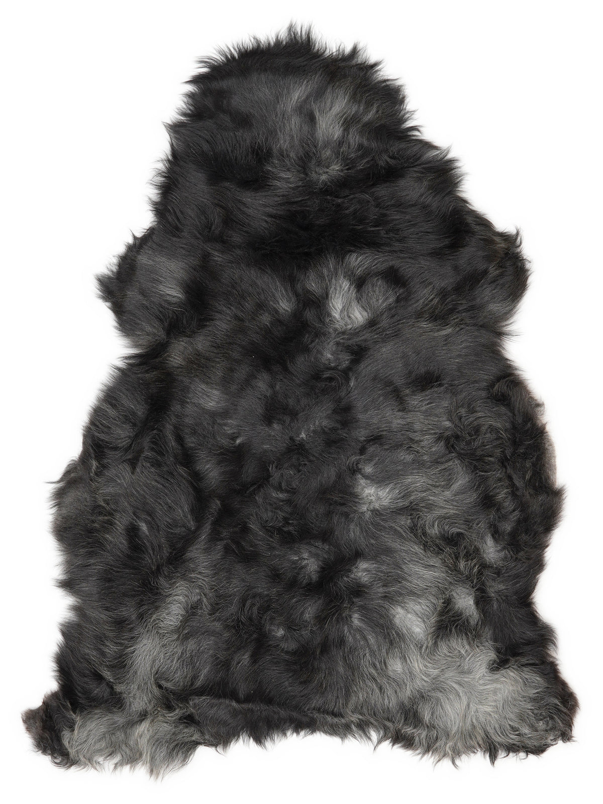 Peau de mouton islandaise grise d’environ 120 × 75 cm, vue de dessus : exactement la peau que vous recevez
