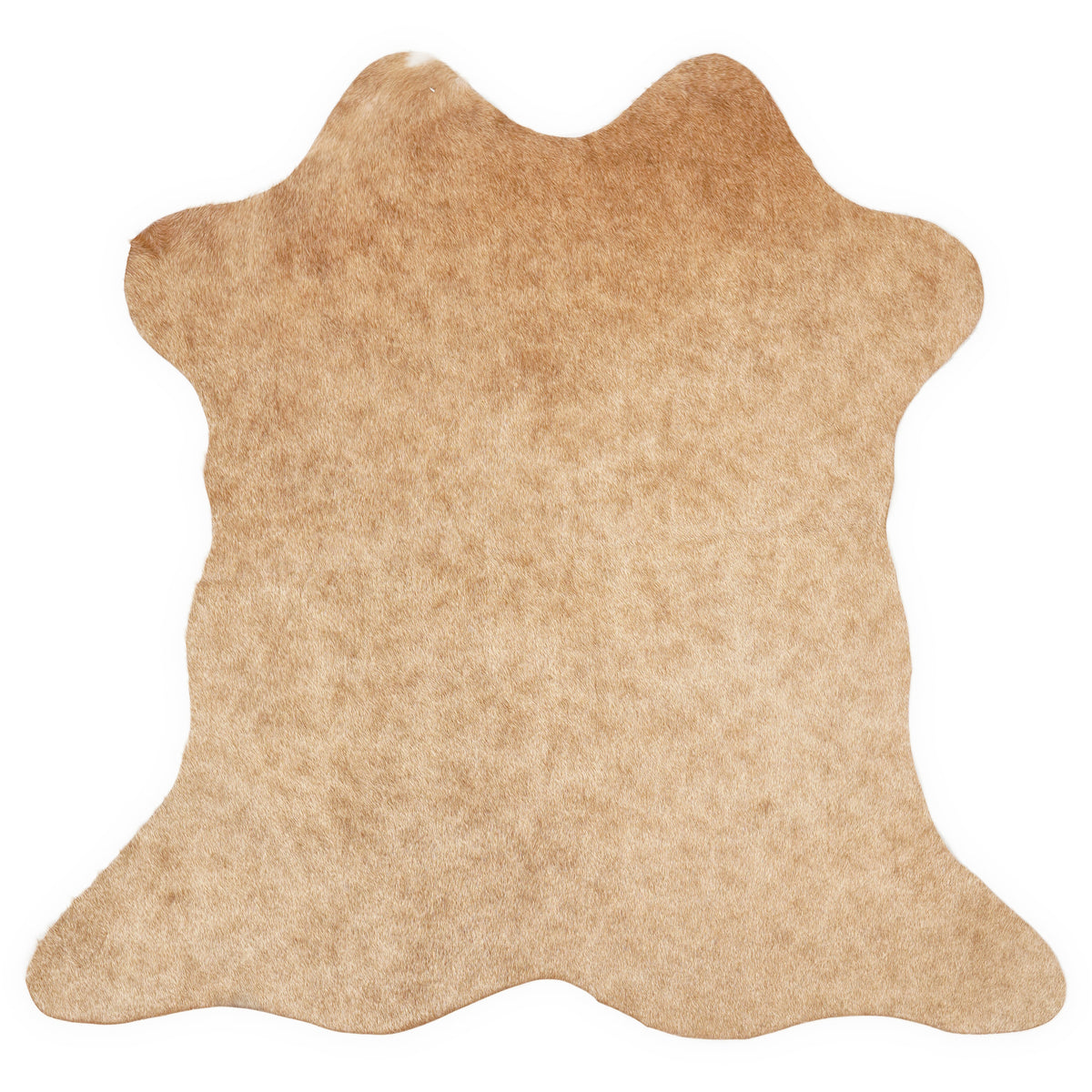 Mini peau de vache d’environ 70 × 70 cm, vue de dessus : exactement la peau que vous recevez
