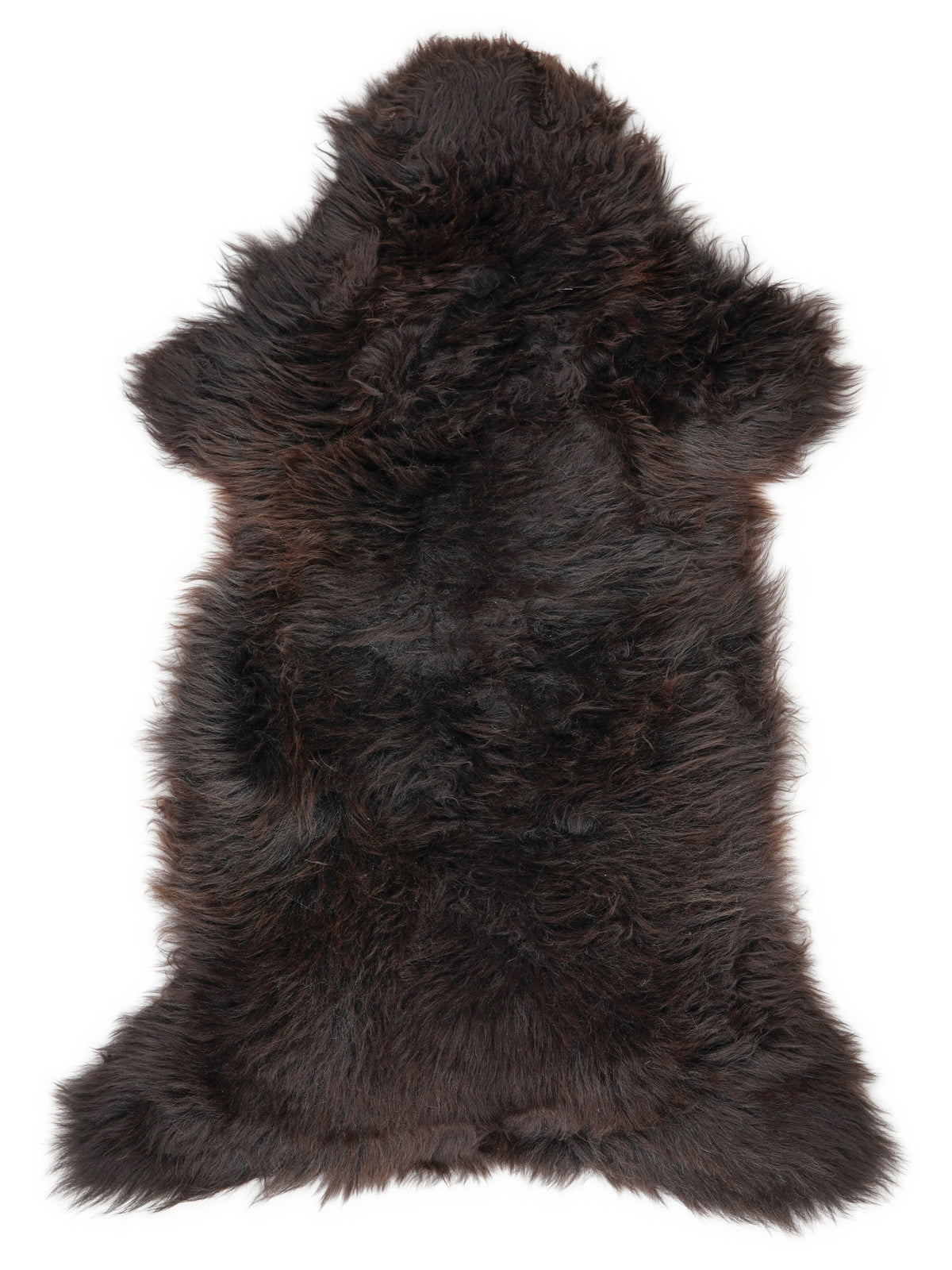 Peau de mouton multicolore britannique d’environ 120 × 60 cm, vue de dessus : exactement la peau que vous recevez